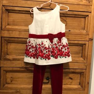 Holiday Outfit - Top w/red velvet Pants